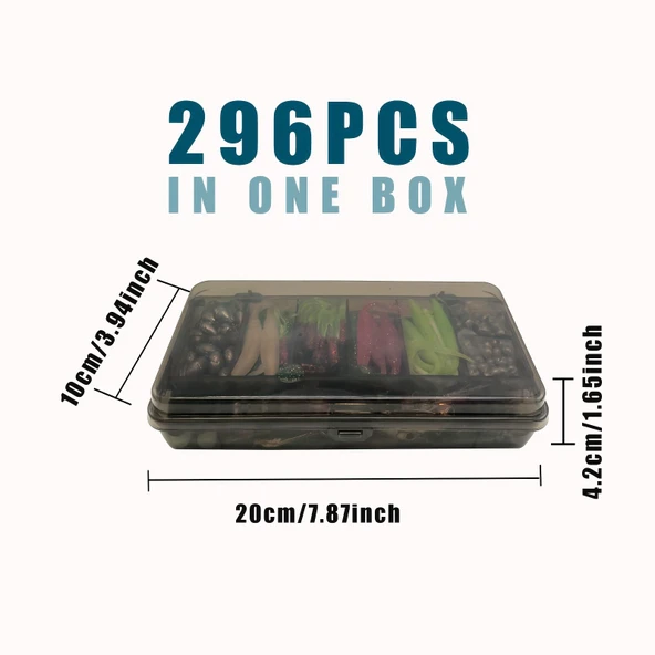 Valkyrie 296 Parça Kutulu Komple Balık Olta Seti Silikon Rapala Kurbağa İğne Kurşun Tatlı Tuzlu Su - 4