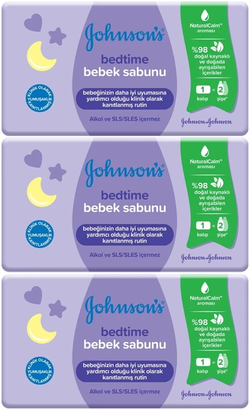 Johnsons Baby Bedtime Natural Bebek Sabunu 90GR (3 Lü Set) ürün görseli 1