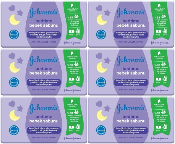 Johnsons Baby Bedtime Natural Bebek Sabunu 90GR (6 Lı Set) ürün görseli 1