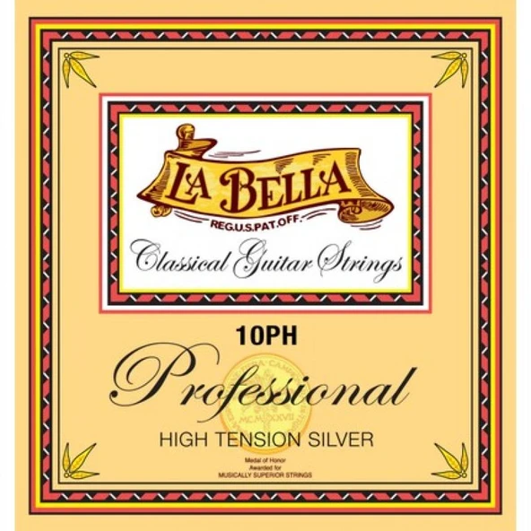 La Bella Strings 10PH - Profesyonel Seri Hard Tens. Klasik Gitar Teli