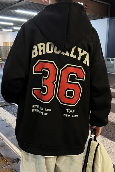 Erkek 36 Brooklyn Baskılı Oversize Sweatshirt ürün görseli 1
