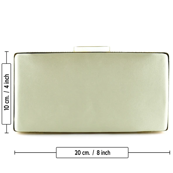 Erkan Saçmacı Altın Saten Degrade Kristal Taşlı Metal Saplı Abiye El Çantası " - 4