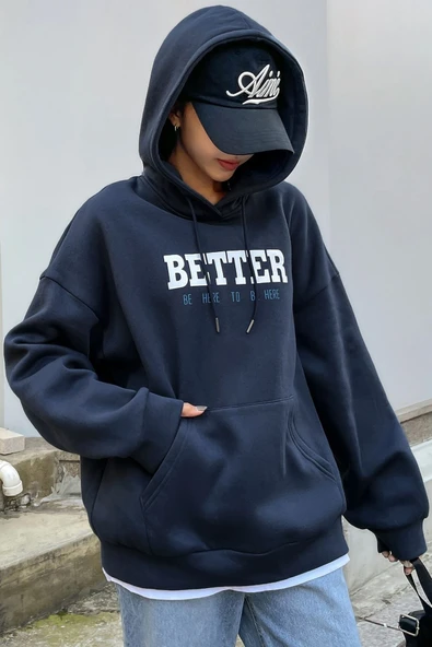 Unisex Better Baskılı Oversize Sweatshirt ürün görseli