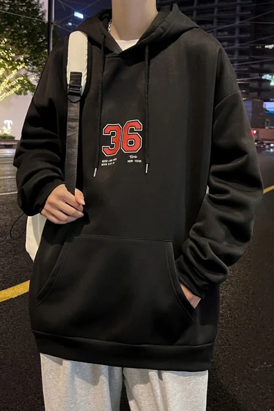Erkek 36 Brooklyn Baskılı Oversize Sweatshirt - Resim 3