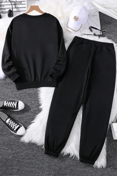 Unisex Malibu Baskılı Bisiklet Yaka Eşofman Takımı - 2