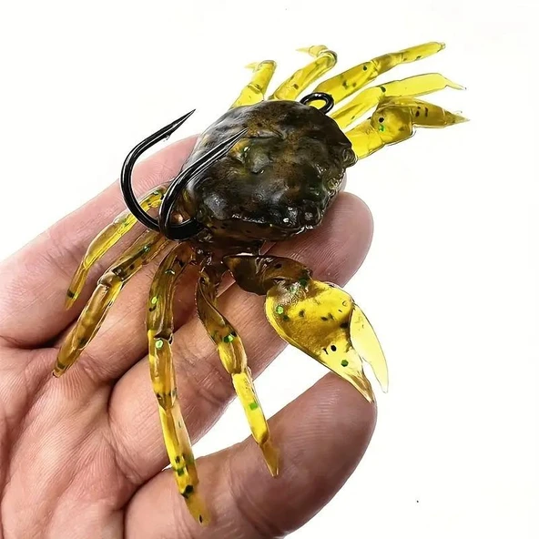 Valkyrie 3 Adet Çift İğneli Yumuşak Silikon Yengeç Olta Balık Yemi 13cm 32.5gr - Gerçekçi Çupra Levrek Avcısı - 6