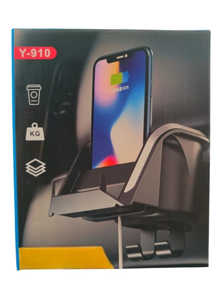 Koltuk Arkası Telefon Bardak Tutucu Organizer Siyah Y-910 - 3