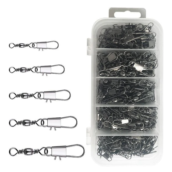 Valkyrie 200 Adet Kutulu Fırdöndü Seti Paslanmaz Klipsli Kilitli 5 Farklı Boy Gümüş Renk - 4