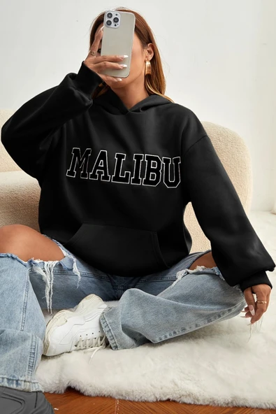 Unisex Malıbu Baskılı Oversize Sweatshirt ürün görseli 1