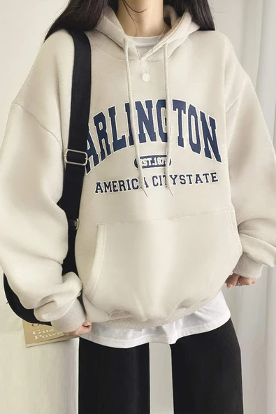 Unisex Arlington Baskılı Oversize Sweatshirt ürün görseli 1