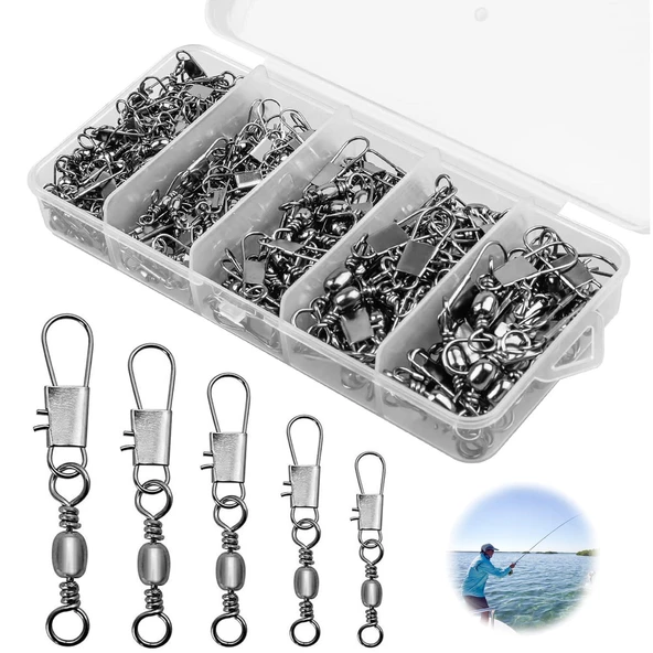 Valkyrie 200 Adet Kutulu Fırdöndü Seti Paslanmaz Klipsli Kilitli 5 Farklı Boy Gümüş Renk - 5