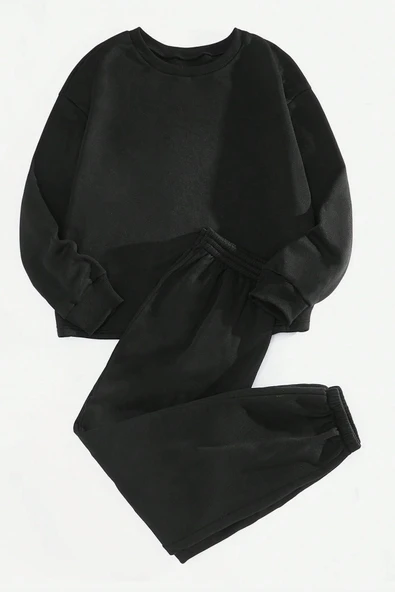 Unisex Uzay Temalı Baskılı Bisiklet Yaka Eşofman Takımı - Resim 2