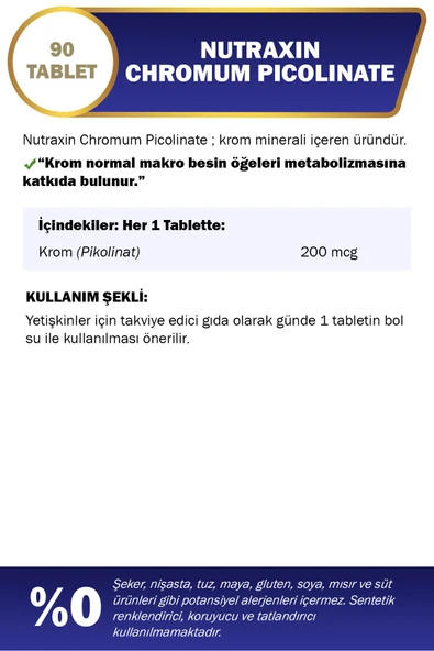 Nutraxin Chromium Picolinate 200 Mcg 90 Tablet - 3