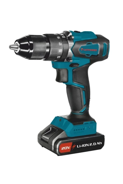 Darbeli 2 Yıl Catpower 4111 Li-ıon Akülü Kömürsüz Darbeli Matkap Vidalama 4.0 - 4.4 Ah 20 Volt Çift