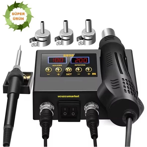 HAVA ÜFLEME + KALEM HAVYA LCD DİGİTAL EKRAN LEHİMLEME İSTASYONU - 3