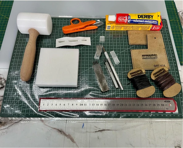 13 Parça Deri Zanaat Hobi Başlangıç Seti 12