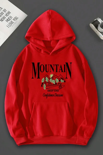 Unisex Montain Baskılı Sweatshirt