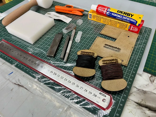 13 Parça Deri Zanaat Hobi Başlangıç Seti 12 - 2