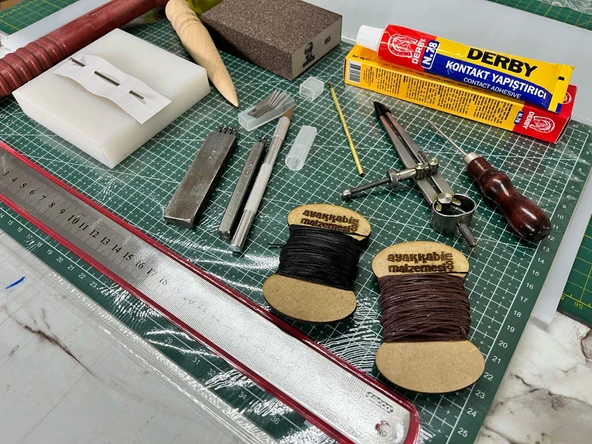 16 Parça Deri Zanaat Hobi Başlangıç Seti 13 - 3