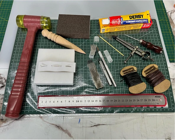 16 Parça Deri Zanaat Hobi Başlangıç Seti 13