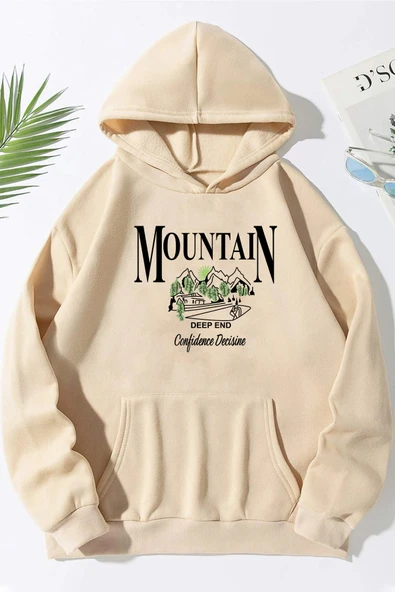 Unisex Montain Baskılı Sweatshirt - Resim 3