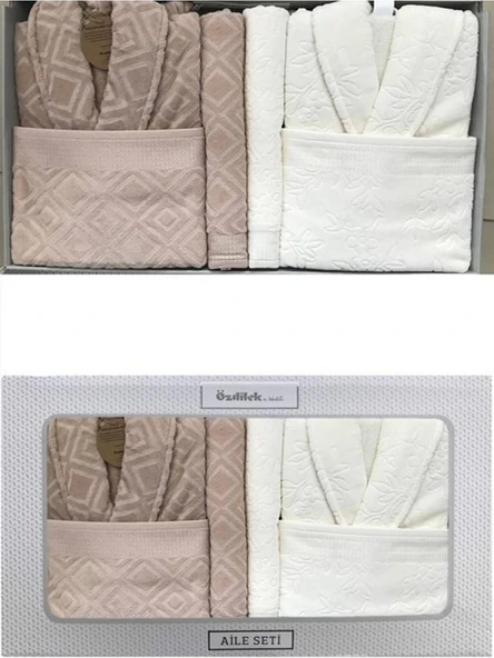 Özdilek Pastoral Krem Bej Aile Seti 1505