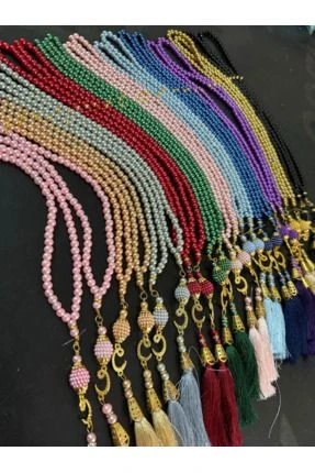 İnci Tesbih 99 lu Vavlı karışık renk 20 adet - 5