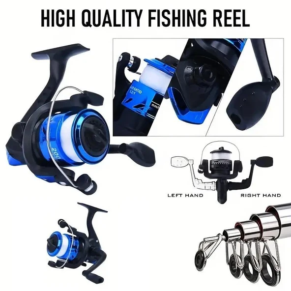 Valkyrie 1.70m Çantalı Tam Takım Balık Olta Seti Kamış Motor Yem Aksesuar Kutusu Dahil - 6