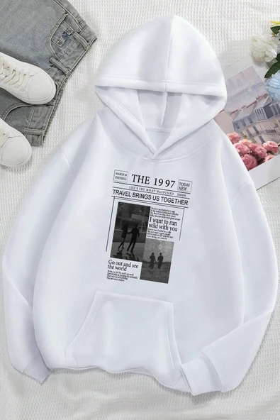 Unisex The 1997 Travel Baskılı Sweatshirt