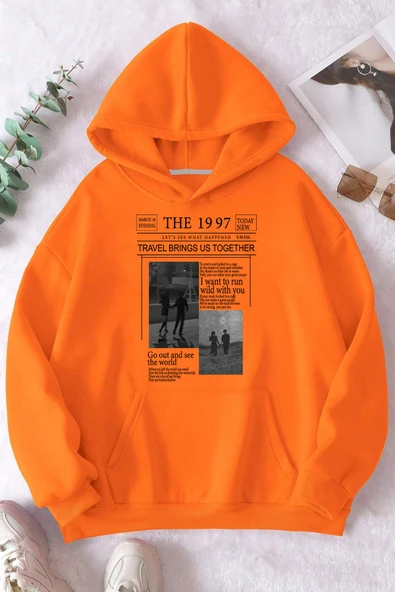 Unisex The 1997 Travel Baskılı Sweatshirt - Resim 5