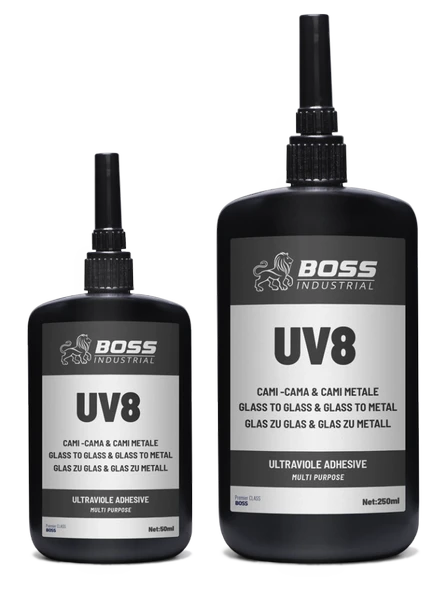 BOSS INDUSTRIAL Boss Uv8 Cam Yapıştırıcı 250gr Şeffaf