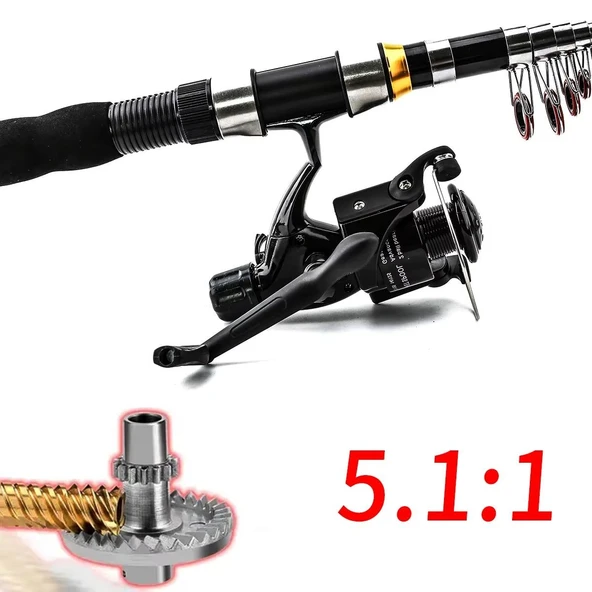 Valkyrie 1. Kalite Tam Takım Balık Olta Seti 2.3m Çantalı Aksesuarlı 10 Boğum Teleskopik Kamış CB240 Motor - 6