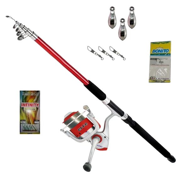 2.10m Bauer Pegasus 4000 Effe Delta Kayık Tekne Olta Seti - 4