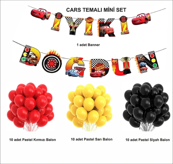 ARABALAR TEMALI MİNİ DOĞUM GÜNÜ SETİ - 2