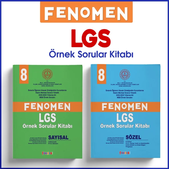 FENOMEN LGS ÖRNEK SORULAR KITABI SETI - (SAYISAL + SÖZEL) (2 KITAP)