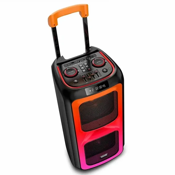 Büyük Boy Bluetooth Hoparlör Kablosuz Mikrofon Kumanda Tekerlek USB BT TF FM Destekli Party Speaker - 5