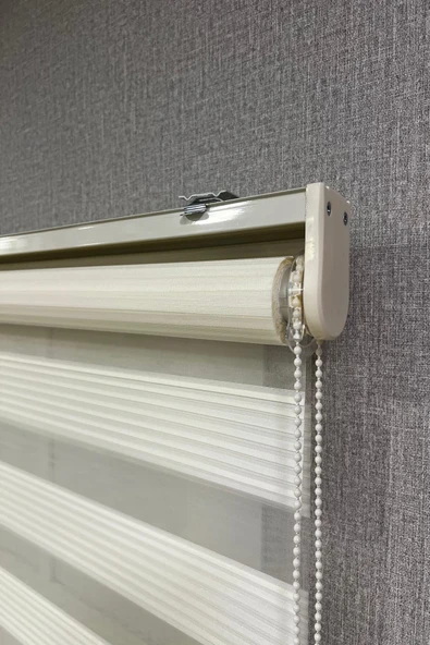 Zebra Stor Perde Dar Plise Güneşlik Perde Krem - 4