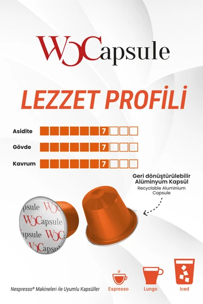 WOC COFFEE Wocapsule Caramel Nespresso Uyumlu Kapsül Kahve 10'lu Kutu - 2