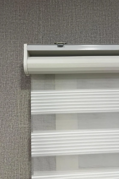 Zebra Stor Perde Dar Plise Güneşlik Perde Beyaz - 2