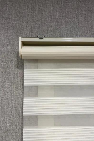 Zebra Stor Perde Dar Plise Güneşlik Perde Krem - 6