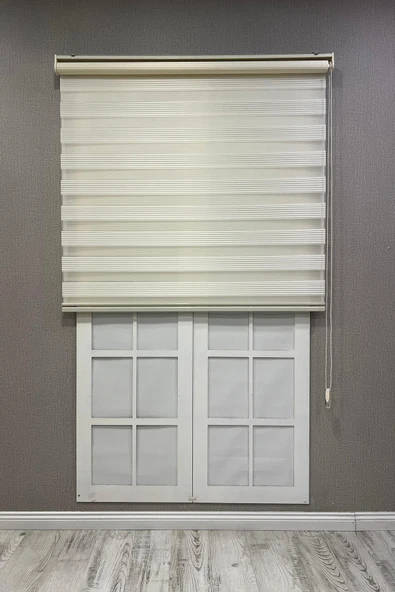 Zebra Stor Perde Dar Plise Güneşlik Perde Krem - 2