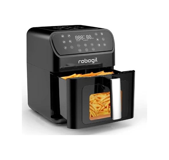 Robogil AF-19D Airfryer XXL 6.5 LT Sıcak Hava Fritöz Siyah - 2