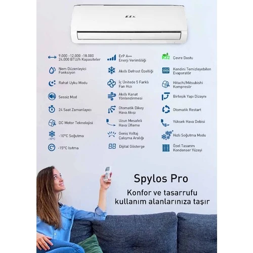 E.C.A Eca Spylos Pro ESA1512A100 A++ 12000 Btu Inverter Duvar Tipi Klima - 2