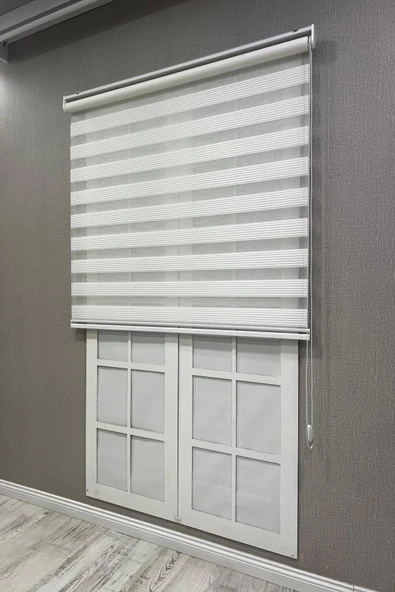 Zebra Stor Perde Dar Plise Güneşlik Perde Beyaz - 4