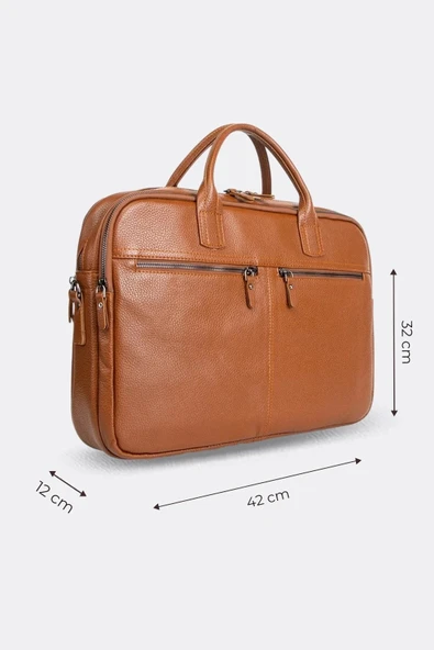 Premium Kalite Hakiki Deri Taba 14 & 15.6 inç Laptop Evrak Çantası - 2