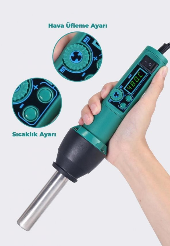 YIHUA-8858-I Isı Ayarlı Sıcak Hava Tabancası - Resim 2
