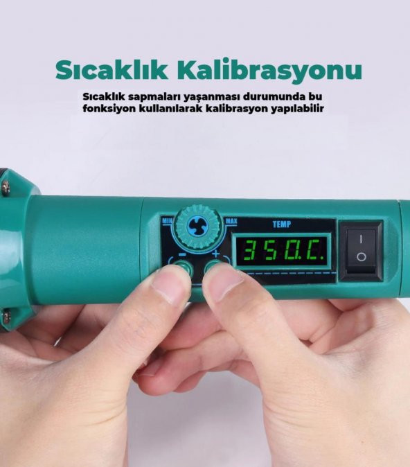 YIHUA-8858-I Isı Ayarlı Sıcak Hava Tabancası - Resim 7