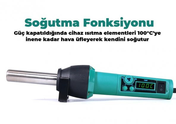 YIHUA-8858-I Isı Ayarlı Sıcak Hava Tabancası - Resim 8