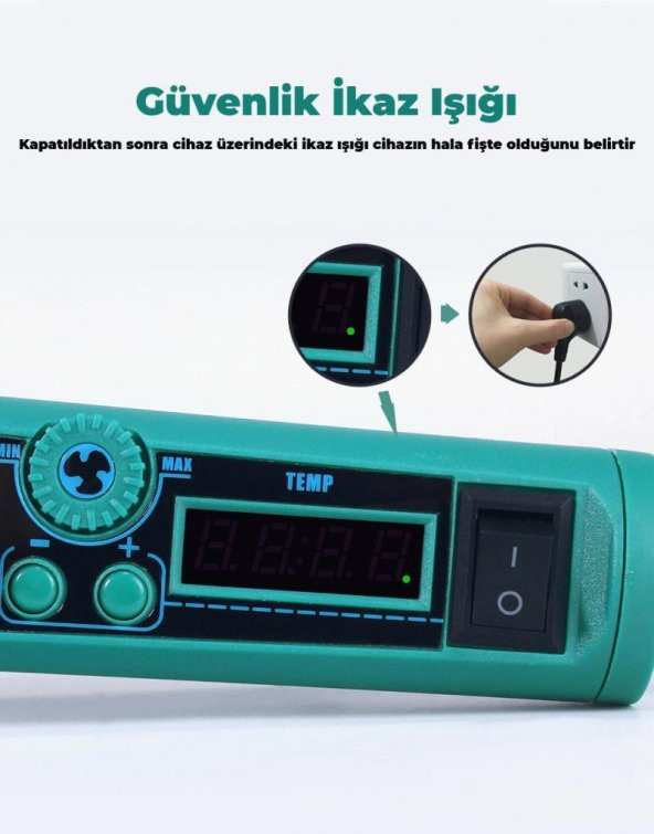 YIHUA-8858-I Isı Ayarlı Sıcak Hava Tabancası - Resim 9