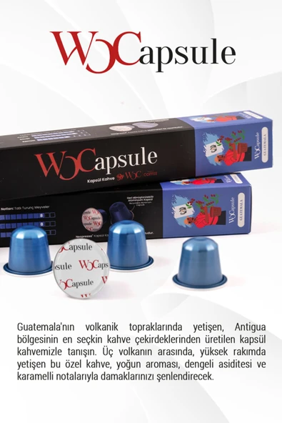 WOC COFFEE Wocapsule Guatemala Nespresso Uyumlu Kapsül Kahve 10'lu Kutu - 3